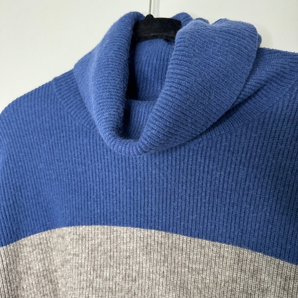 Free People Ribbed Colorblock Turtleneck Sweater - Blue, Gray, and Yellow S - Picture 7 of 10